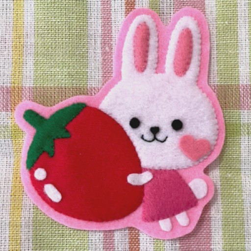 うさぎくまリンゴ フェルト名札 ワッペン｜Yahoo!フリマ（旧PayPayフリマ）